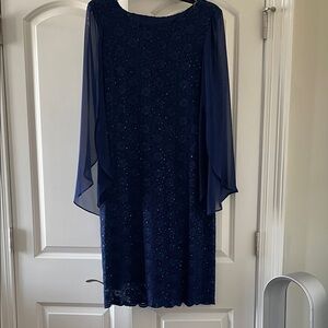 Connected Apparel Navy Long Sleeve Dress Size 10